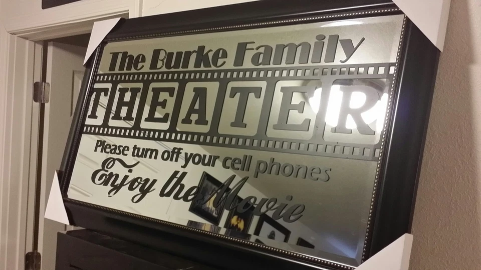 Персонализированная вывеска кинотеатр домашний кинотеатр винил настенный декор настенная наклейка - Изображение 3 из 4