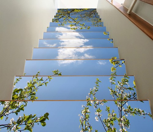 3D Eisberg Winter 8 Stair Risers Dekoration Fototapete Vinyl Aufkleber Tapete DE