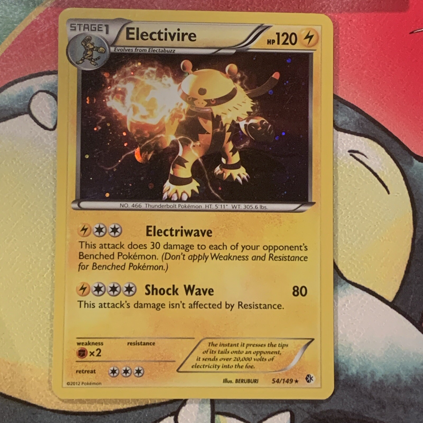 Electivire 54/149 Cosmos Holo Rare Boundaries Crossed Pokemon Card Near Mint