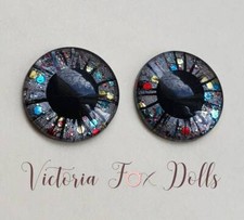 Blythe Doll Metallic Eyechips Gray Glitter Eye Chips 14mm Custom Furby Bjd