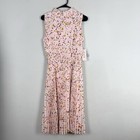 Nanette Lepore Women's Smocked High Neck Pleated Midi Dress Size 8 Pale Pink