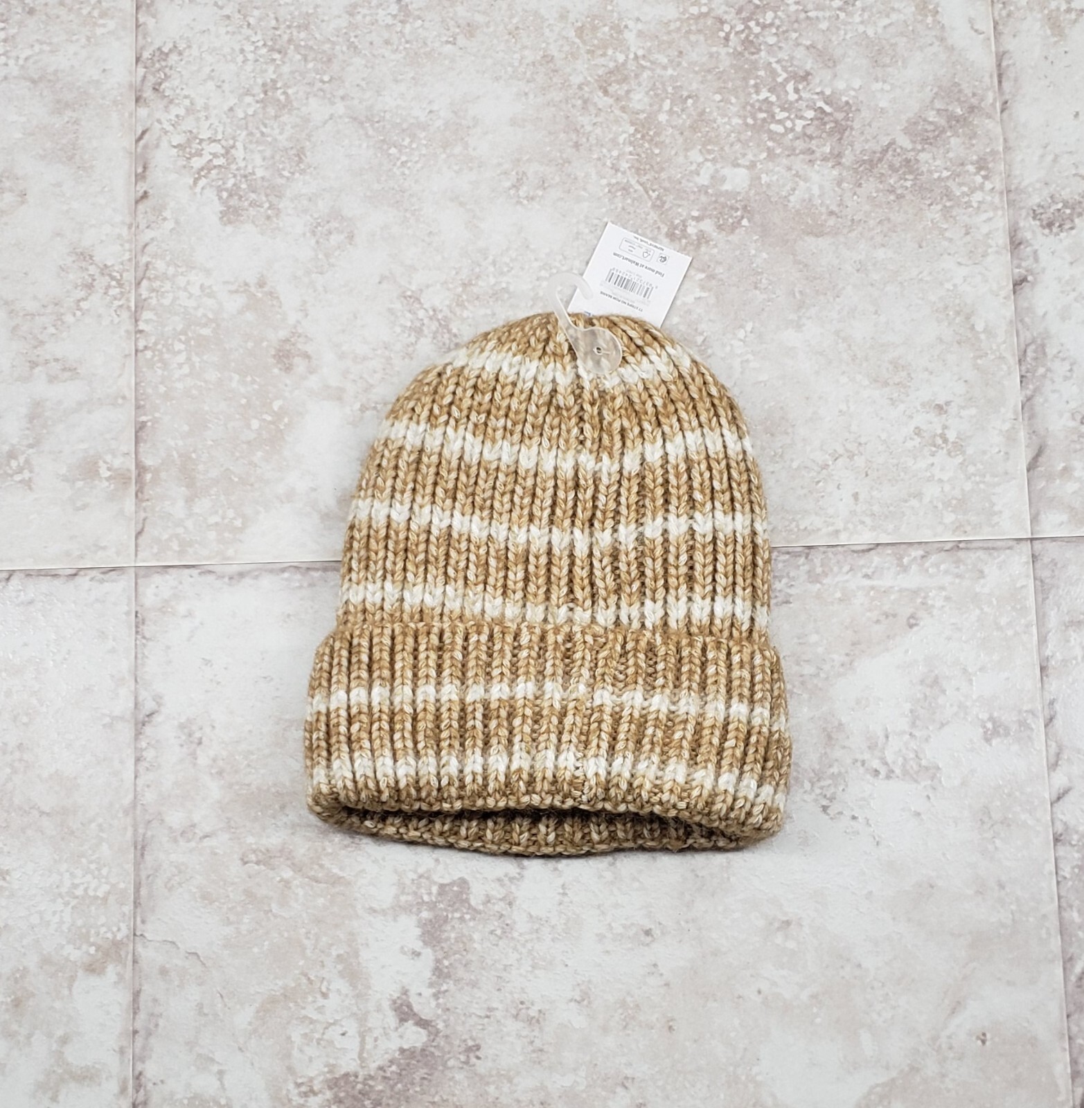 Brown Acorn Striped Fleece-Lined Cuffed Beanie No Pom OS-image