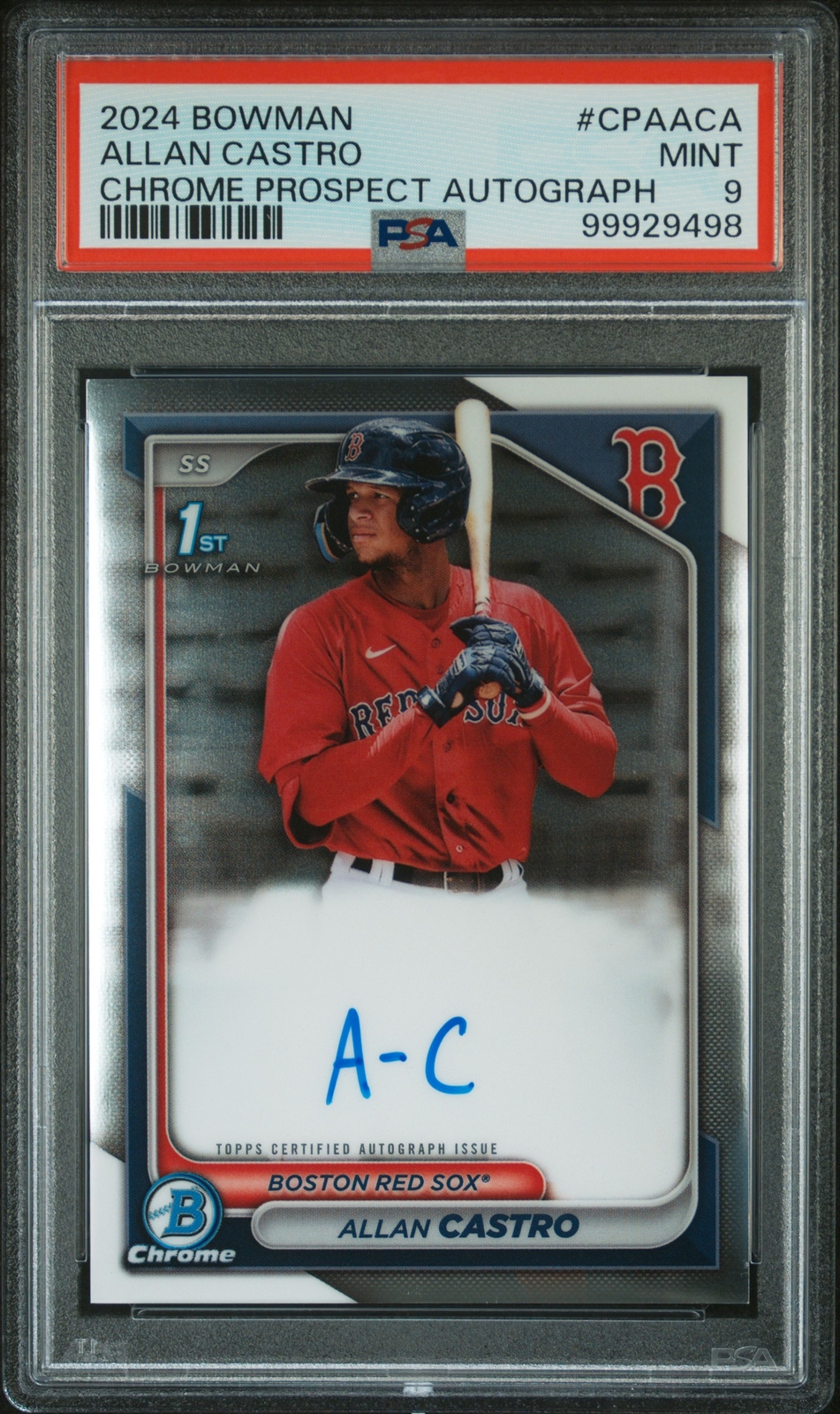 Allan Castro 2024 Bowman Chrome Autograph Auto Card #CPA-ACA PSA 9