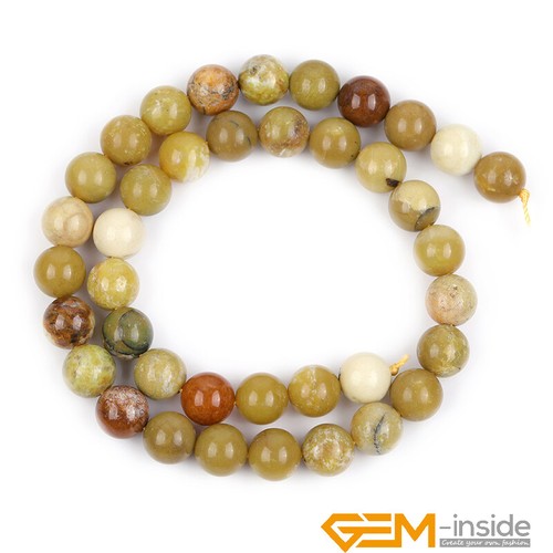 Natural Yellow Opal Gemstone Round Loose Spacer Beads for Jewelry Making 15" AU - Picture 11 of 46