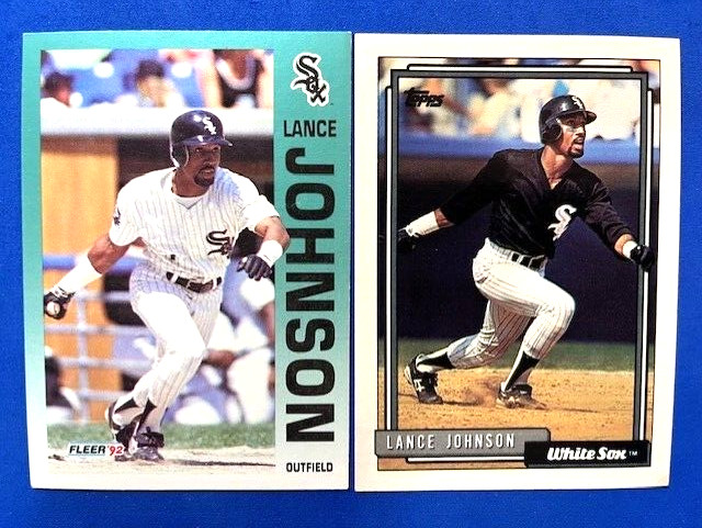 Lance Johnson 1992 Fleer & 1992 Topps Baseball - White Sox