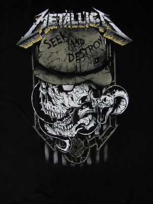 Camiseta Oficial De Metallica - Logo Fuel Band Seek And Destroy, Para Hombres, Algodón, Lavable A Máquina