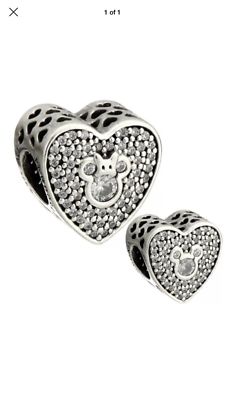 Mickey \u0026 Minnie Sparkling Heart' Charm 