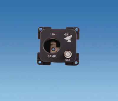 C-Line 12 Volt und Sat Steckdose DUNKELGRAU.