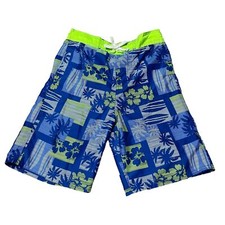 Body Glove Boys Green and Blue Swim Trunks Size Large 14/16