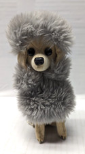 Kamar Japan 1966 Vintage Sitting Tan Grey Poodle 7 " Plush Excellent Condition