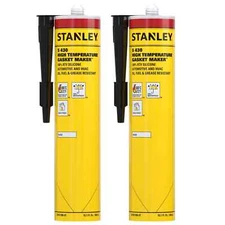 Stanley S430 High Temp Gasket Maker RTV Silicone Sealant, 10.1oz 2 Pack - Black