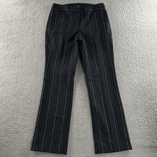 Ann Taylor Factory Womens Pants Blue Multicolor 6 Curvy Striped Polyester Blend
