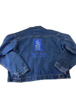 six flags Freizeitparks blaue Jeansjacke mit Stickerei Gr. L