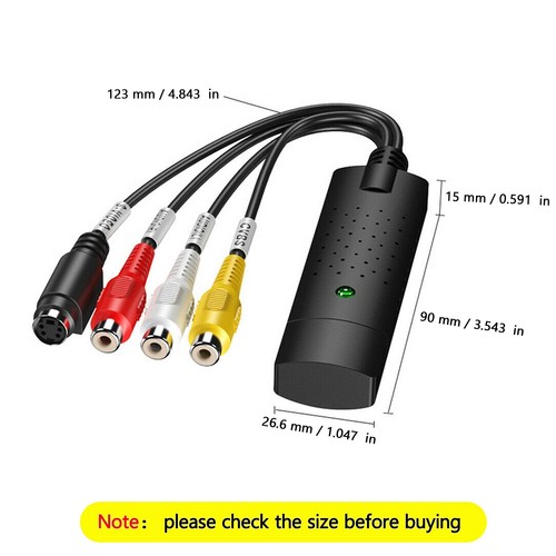 USB 2.0 Video Capture Card VCR VHS to Digital DVD Converter fit Windows 10 AU - Afbeelding 2 van 11