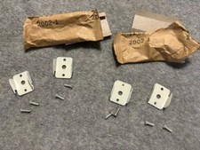2 prs Vintage White Double Curtain Rod Brackets w/ Screws