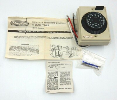 HARDWIRE DAYTON (6X765A) IN WALL APPLIANCE TIMER 24 HOUR MULTIPLE PROGRAM (120V)