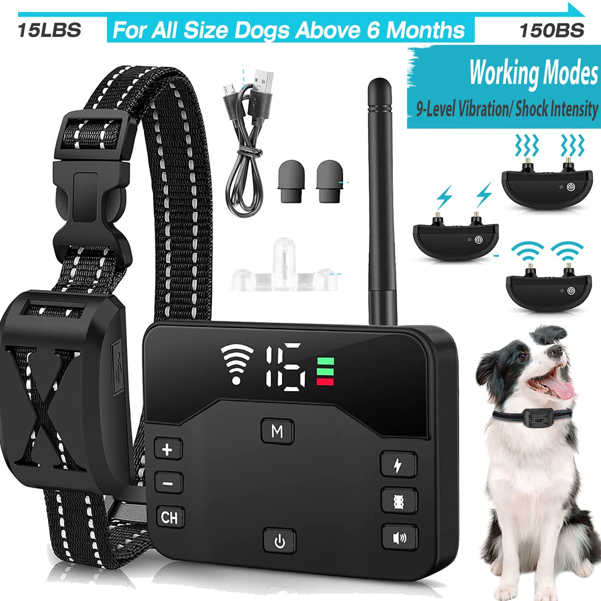 Wireless Dog Fence Boundary E-FENCE Pack GPS Wireless Dog Collar