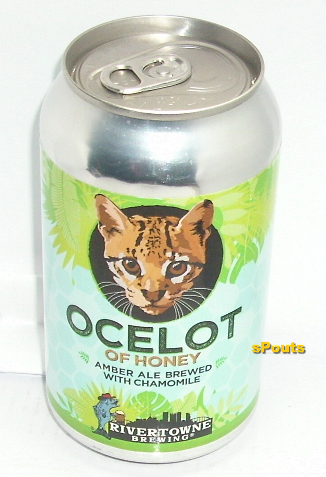 EMPTY BEER CAN OCELOT KIT-CAT😻AMBER ALE MICRO BREW PITTSBURGH SKYLINE
