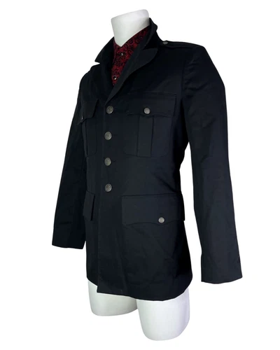 SHRINE GOTHIC MILITARY X-FORCES VICTORIAN PUNK EMO BLAZER COAT JACKET STEAMPUNK  - product listing photo