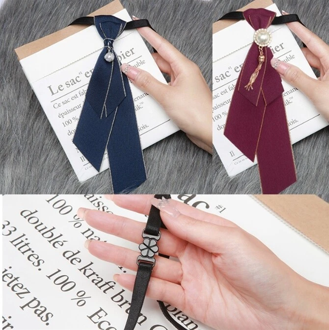 Womens Bow Tie Pre-Tied Necktie for School Girl Jk Jc Uniform Cosplay Accessory - Image 2 of 4
