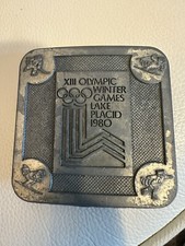 Vintage XIII Olympic Winter Games Lake Placid 1980 Belt Buckle True Distance Inc