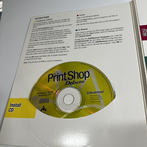 Broderbund Print Shop Deluxe V10 CD Holder Install Program CDs User Manual - Picture 6 of 9