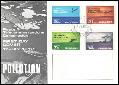 RHODESIA - 1972 PREVENT POLLUTION - 4V - FDC