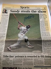 Autograph of historic home run by Sandy Alomar Jr.
