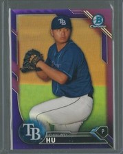 2016 BOWMAN CHROME DRAFT CHIH-WEI HU RAYS RC PURPLE REFRACTOR RARE SP 122/250