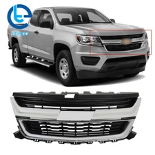 For Chevrolet Colorado 2015-2020 Front Upper Grille Black W/Chrome Trim