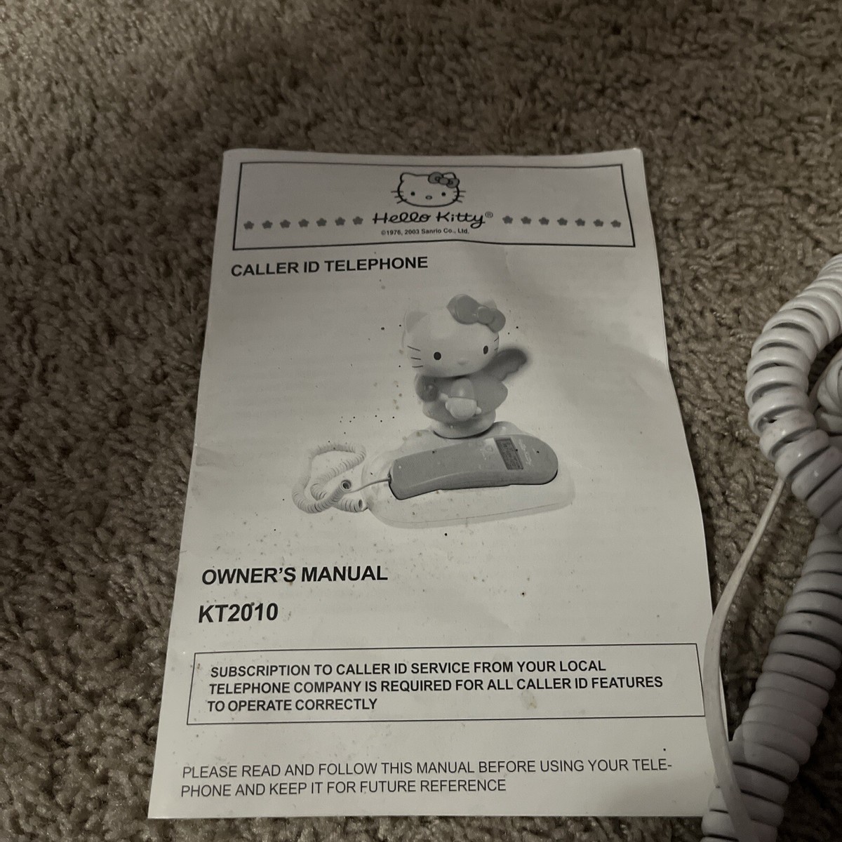 Hello Kitty Landline Phone *Turns On - Untested* 2003 Vintage Pink