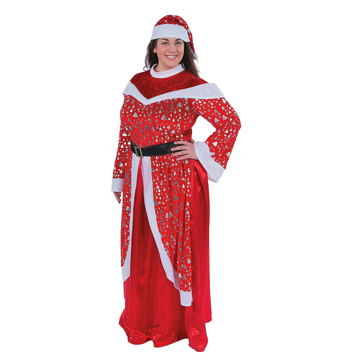 Trajes de poliéster Traje completo para mujeres Santa Claus