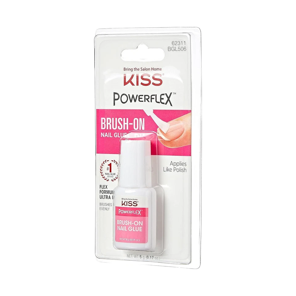 KISS PowerFlex Brush-On Nail Glue Fast Drying for Tips Wraps 0.17oz - Image 3 of 4