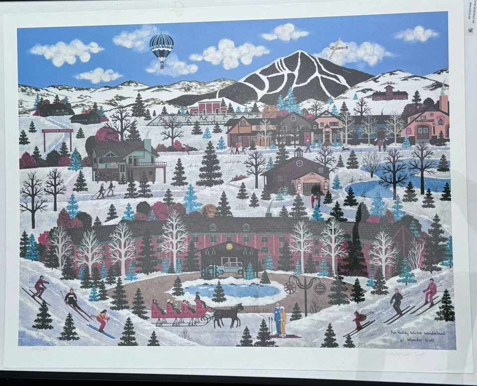 Jane Wooster Scott Sun Valley 冬季 Wonderland (美联社) 签名编号平版画 — 第 4/4 张图片