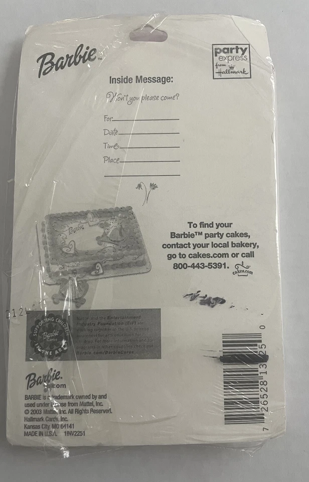 Vintage 2003 Barbie Party Invitations - 16 Total Party Express/Hallmark ￼ - Image 4 of 4