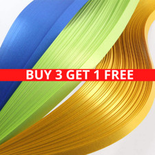 60 quilling quality paper strips 54cm in metallic colours - 3mm/5mm wide craft