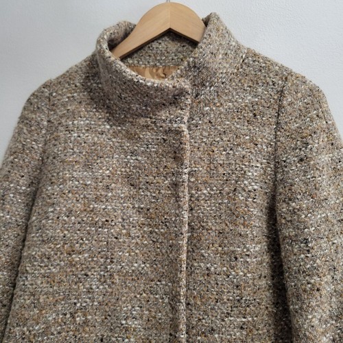 Cappotto Sisley tweed metallizzato pea taglia media 44/10 collo alto manica a sbuffo - Foto 4 di 8