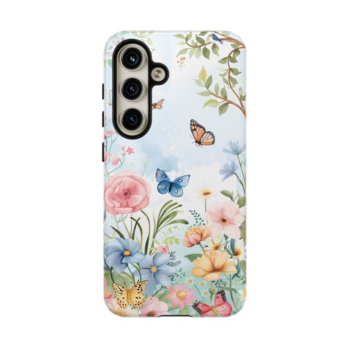 Spring Butterfly & Floral Phone Case, Garden-Inspired Design Cover | X45 - 第 189/272 張圖片