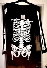 ANN SUMMERS BLACK MISS BONES DRESS Halloween - UK 12 BNWT