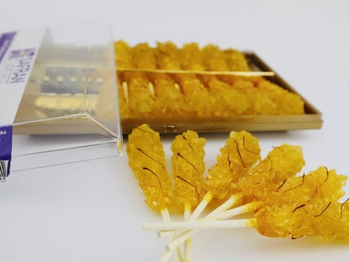 Zaffron Rock Sugar Sticks 2x19 bastoncini - zucchero candito con fili di zafferano 38 bastoncini - Foto 3 di 5