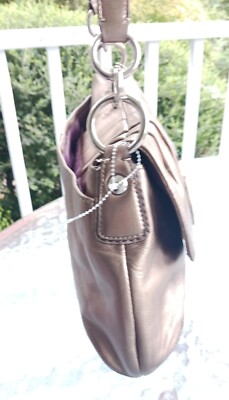 Coach F17217 Vintage Dark Gold Soho Y2K Leather Buckle Flap