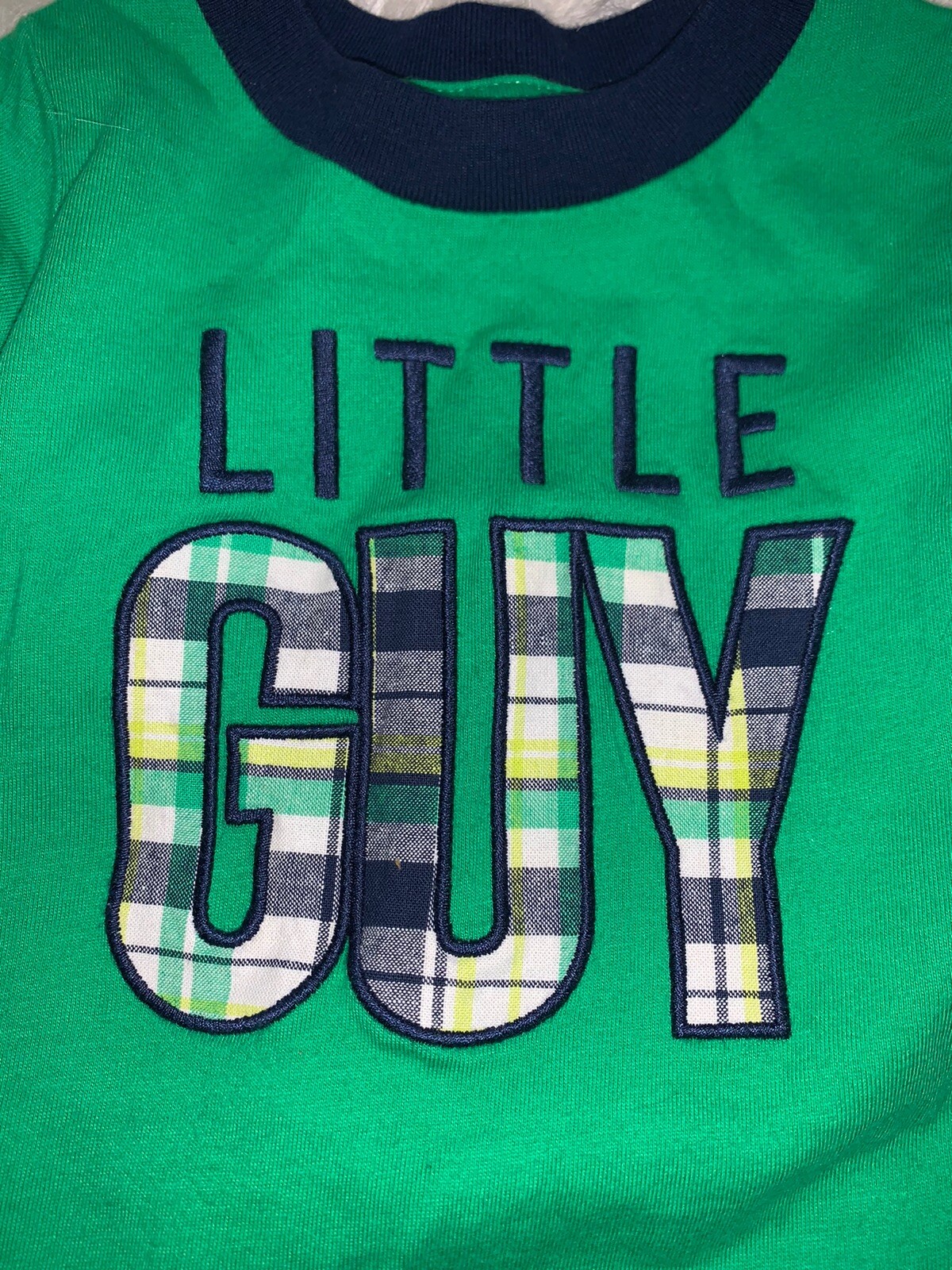 Carter’s Baby Boy 03 Green Blue “Little Guy” Shirt Top Plaid Words eBay
