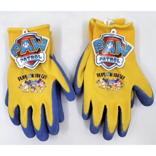 2 Pair Nickelodeon Gloves Paw Patrol Gripper Glove Yellow & Blue Childs 3+ Years