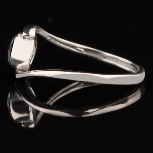 1,85 Karat Runden Form 100% Natürlich Jet Schwarz Diamant Ring Im 585er Weißgold - Bild 3 von 6
