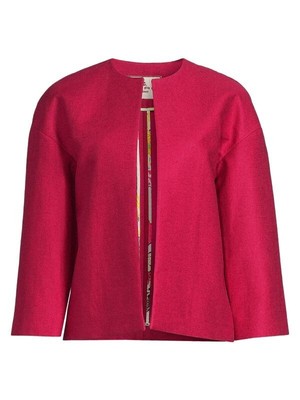 ETRO Milano Boxi Blazer Jacket Pink Long Sleeve Open Front Size 44/ 8 NWT $1280