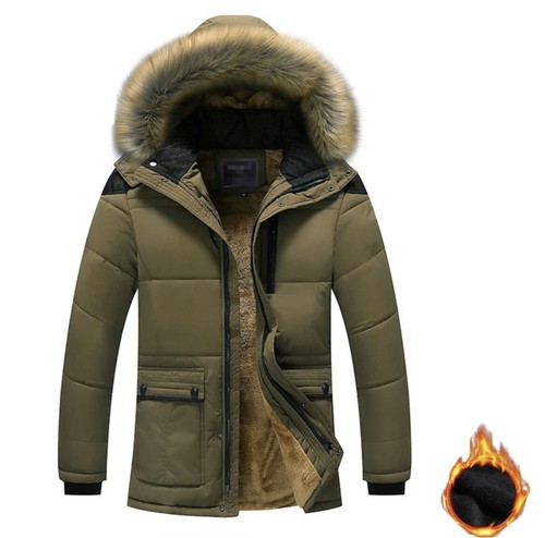 Winter Mens Quilted Warm Coat Duck Down Jacket Padded Bubble Puffer Hooded Parka - Picture 18 of 18