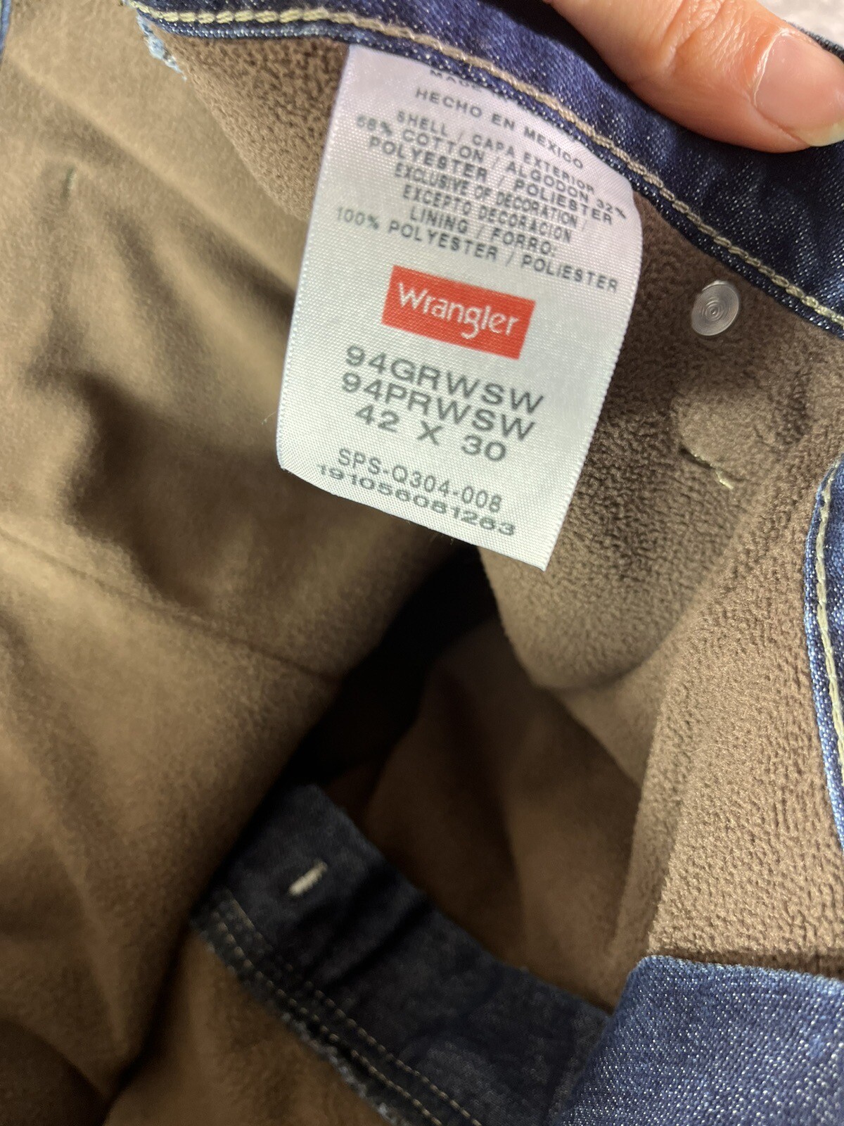 Vintage Wrangler Jeans 42X30 Blue Denim Cowboy  Farmer Measures 44x30