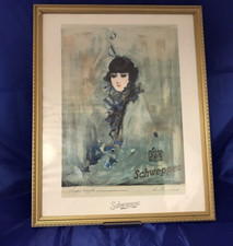 Schweppes Advertising Gold Framed Print Lapis Lazuli 1920's Art Deco - FREE P&P