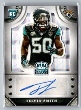 2014 Panini Crown Royale #S-TS Telvin Smith Rookie Signatures Silver Plaid #/75