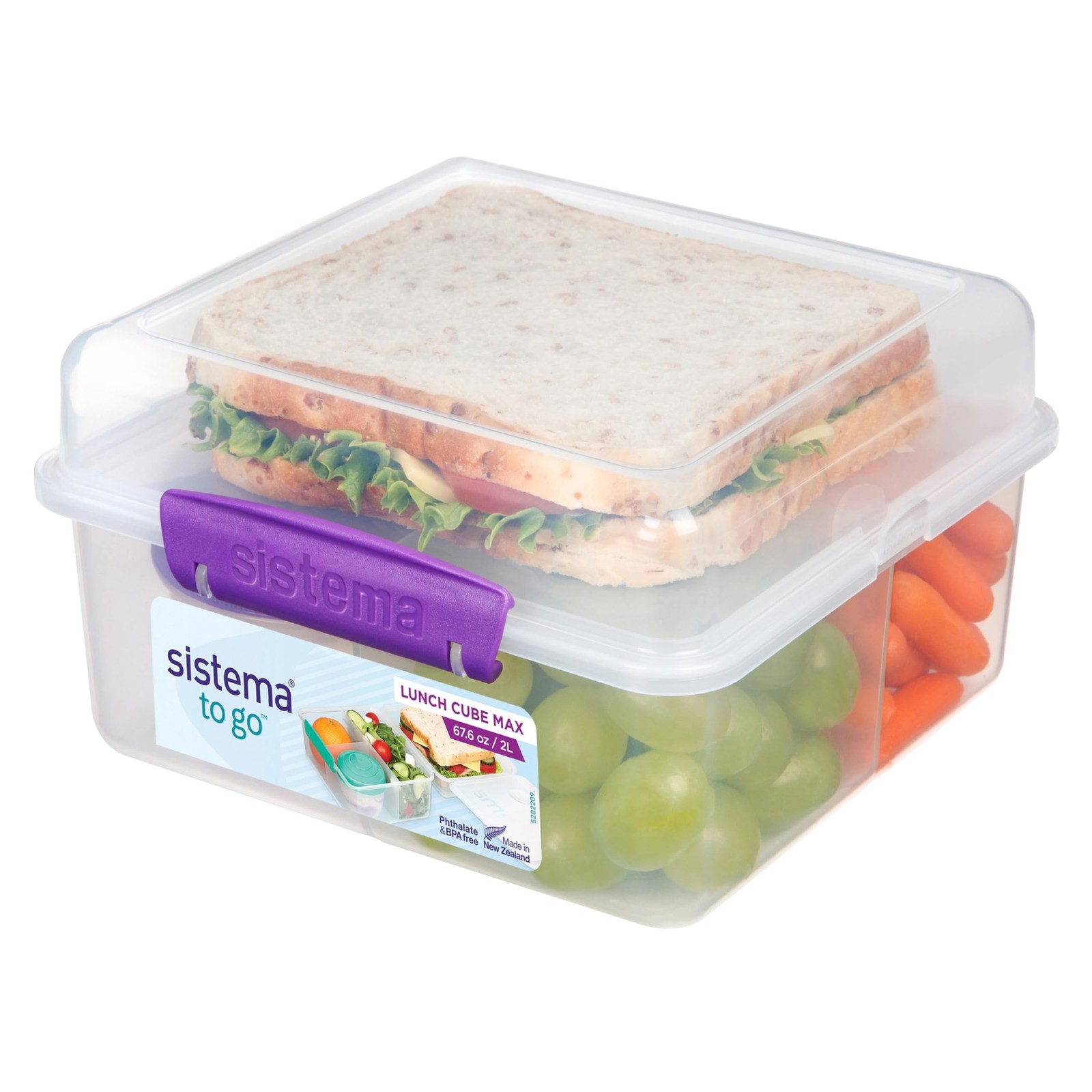 Sistema TO GO Lunch Box Cube Max | Contenitore stile bento da 2 l con (P8F)